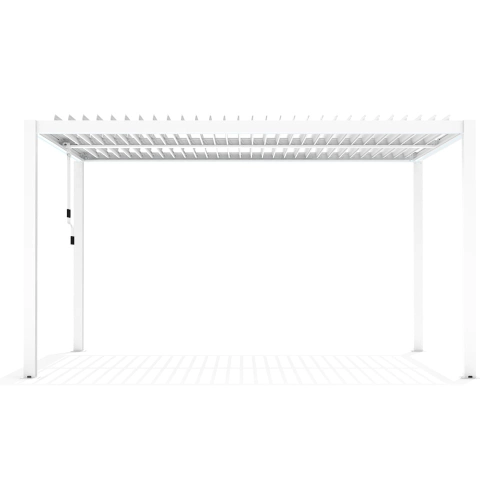 Pergola ogrodowa aluminiowa LUXE 4 x 4 m Biały z oświetleniem LED